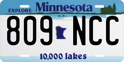 MN license plate 809NCC