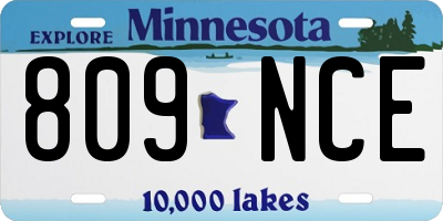 MN license plate 809NCE
