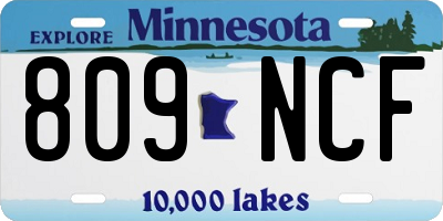 MN license plate 809NCF
