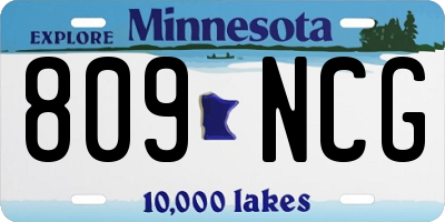 MN license plate 809NCG