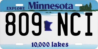 MN license plate 809NCI