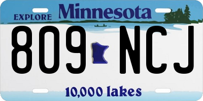 MN license plate 809NCJ