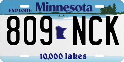 MN license plate 809NCK