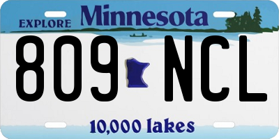 MN license plate 809NCL