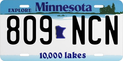 MN license plate 809NCN