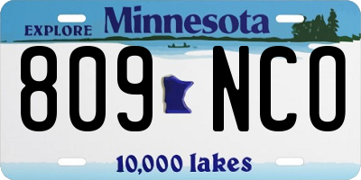 MN license plate 809NCO
