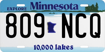 MN license plate 809NCQ