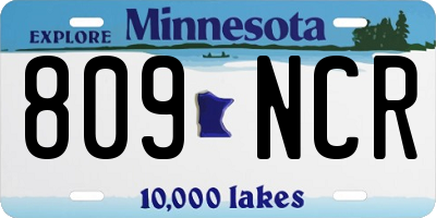 MN license plate 809NCR