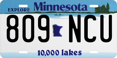 MN license plate 809NCU