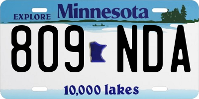 MN license plate 809NDA