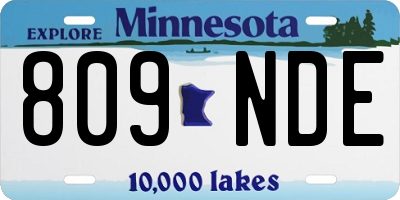 MN license plate 809NDE