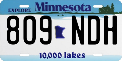 MN license plate 809NDH