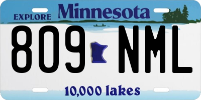 MN license plate 809NML