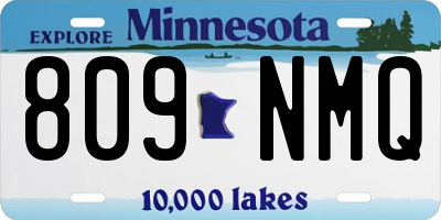 MN license plate 809NMQ