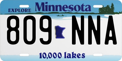 MN license plate 809NNA