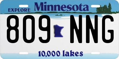 MN license plate 809NNG