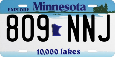 MN license plate 809NNJ