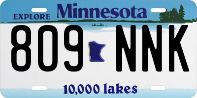 MN license plate 809NNK