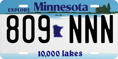 MN license plate 809NNN