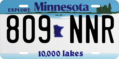 MN license plate 809NNR