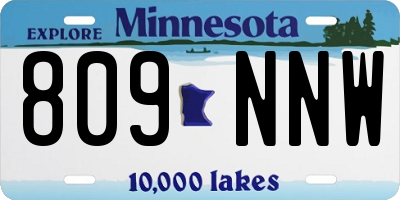 MN license plate 809NNW