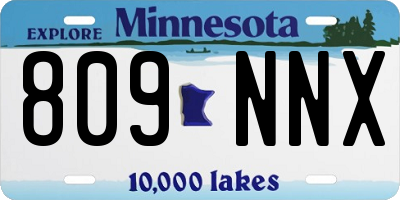 MN license plate 809NNX