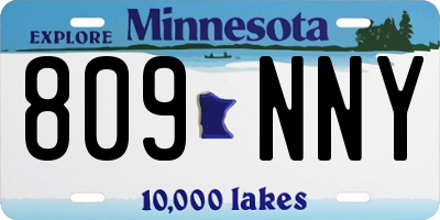 MN license plate 809NNY