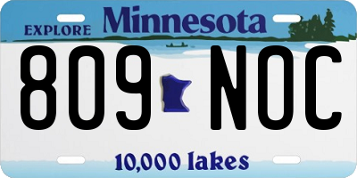 MN license plate 809NOC