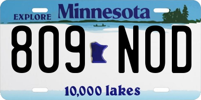 MN license plate 809NOD