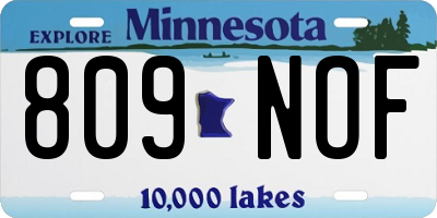 MN license plate 809NOF