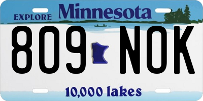 MN license plate 809NOK