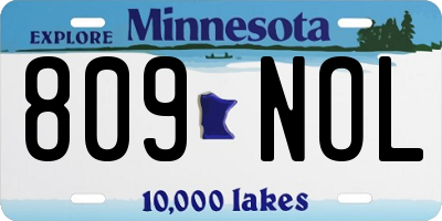 MN license plate 809NOL