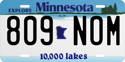 MN license plate 809NOM