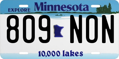MN license plate 809NON
