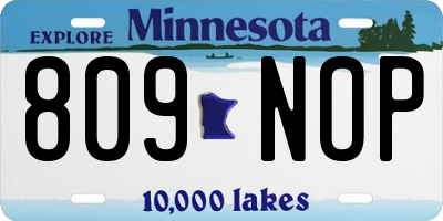 MN license plate 809NOP