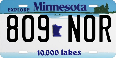 MN license plate 809NOR