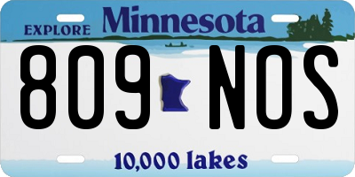 MN license plate 809NOS