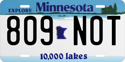 MN license plate 809NOT