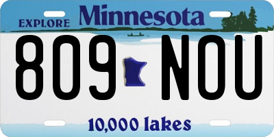 MN license plate 809NOU