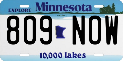 MN license plate 809NOW