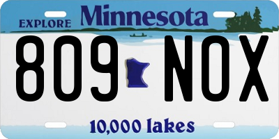 MN license plate 809NOX