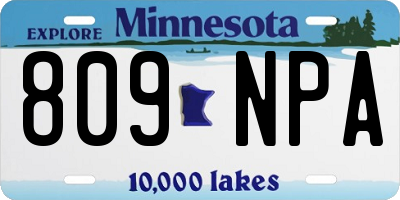 MN license plate 809NPA