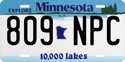 MN license plate 809NPC