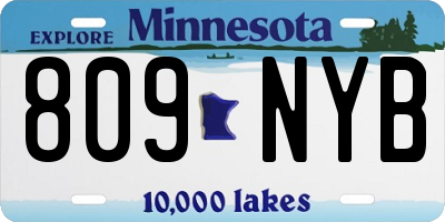 MN license plate 809NYB