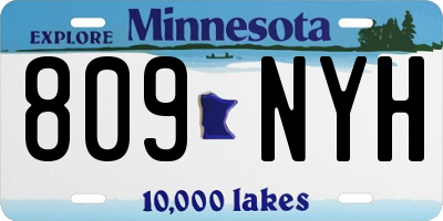 MN license plate 809NYH
