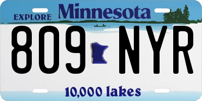 MN license plate 809NYR