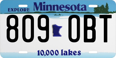 MN license plate 809OBT
