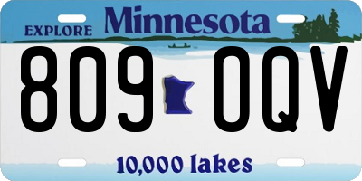 MN license plate 809OQV