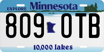 MN license plate 809OTB