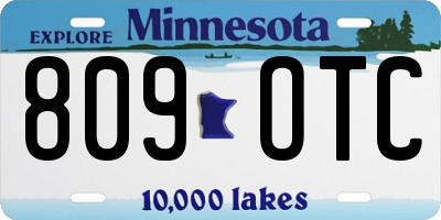 MN license plate 809OTC